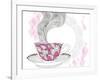 Coffee And Tea Mug With Abstract Doodle Pattern-cherry blossom girl-Framed Art Print