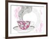 Coffee And Tea Mug With Abstract Doodle Pattern-cherry blossom girl-Framed Art Print