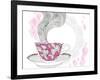 Coffee And Tea Mug With Abstract Doodle Pattern-cherry blossom girl-Framed Art Print