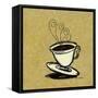 Coffee Art 3-Herb Dickinson-Framed Stretched Canvas