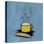 Coffee Art Blue-Herb Dickinson-Stretched Canvas