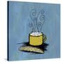 Coffee Art Blue-Herb Dickinson-Stretched Canvas