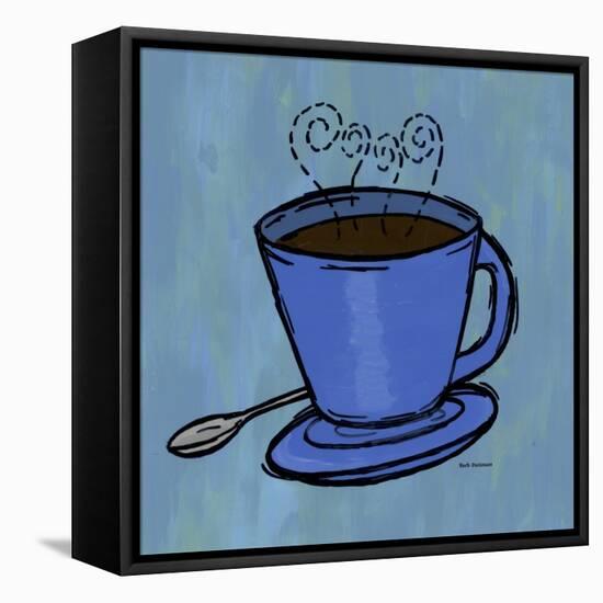 Coffee Art Blue-Herb Dickinson-Framed Stretched Canvas