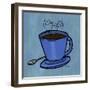 Coffee Art Blue-Herb Dickinson-Framed Photographic Print