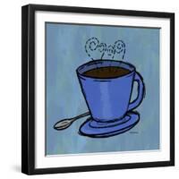 Coffee Art Blue-Herb Dickinson-Framed Photographic Print