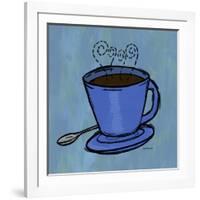 Coffee Art Blue-Herb Dickinson-Framed Photographic Print