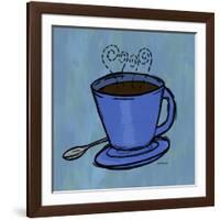 Coffee Art Blue-Herb Dickinson-Framed Photographic Print