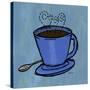 Coffee Art Blue-Herb Dickinson-Stretched Canvas