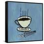 Coffee Art Blue-Herb Dickinson-Framed Stretched Canvas