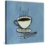 Coffee Art Blue-Herb Dickinson-Stretched Canvas