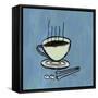 Coffee Art Blue-Herb Dickinson-Framed Stretched Canvas