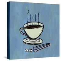 Coffee Art Blue-Herb Dickinson-Stretched Canvas