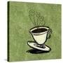Coffee Art Green-Herb Dickinson-Stretched Canvas