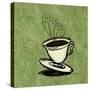 Coffee Art Green-Herb Dickinson-Stretched Canvas