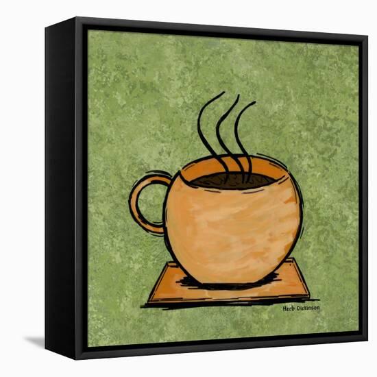 Coffee Art Green-Herb Dickinson-Framed Stretched Canvas