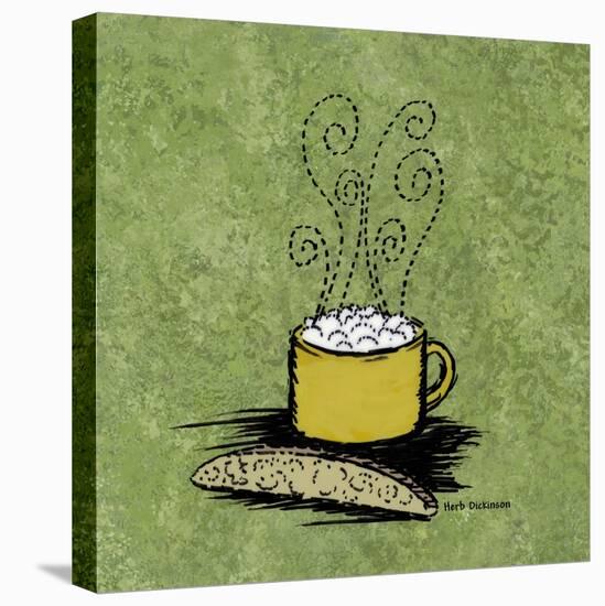 Coffee Art Green-Herb Dickinson-Stretched Canvas