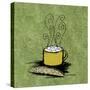 Coffee Art Green-Herb Dickinson-Stretched Canvas