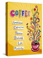 Coffee Background. Illustration Which May Be Used As Menu Cover Or Card-Anastasiya Zalevska-Stretched Canvas