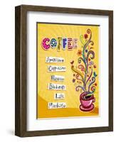Coffee Background. Illustration Which May Be Used As Menu Cover Or Card-Anastasiya Zalevska-Framed Art Print