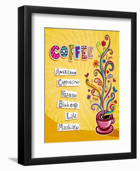 Coffee Background. Illustration Which May Be Used As Menu Cover Or Card-Anastasiya Zalevska-Framed Art Print