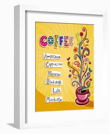 Coffee Background. Illustration Which May Be Used As Menu Cover Or Card-Anastasiya Zalevska-Framed Art Print