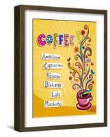 Coffee Background. Illustration Which May Be Used As Menu Cover Or Card-Anastasiya Zalevska-Framed Art Print