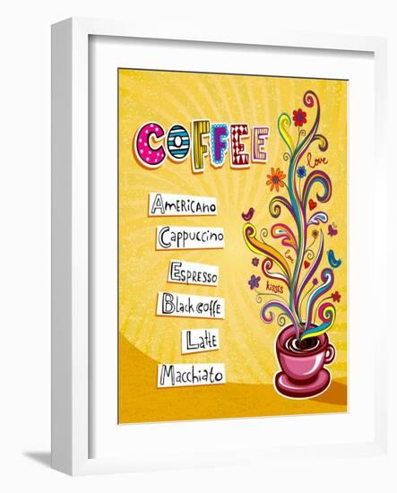 Coffee Background. Illustration Which May Be Used As Menu Cover Or Card-Anastasiya Zalevska-Framed Art Print