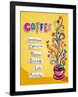 Coffee Background. Illustration Which May Be Used As Menu Cover Or Card-Anastasiya Zalevska-Framed Art Print