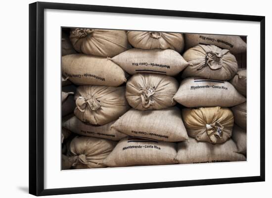 Coffee Bags. Monteverde. Costa Rica. Central America-Tom Norring-Framed Photographic Print