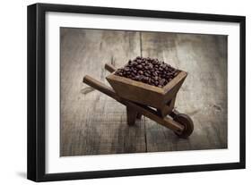 Coffee Beans In A Wheelbarrow-kbuntu-Framed Art Print