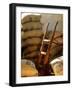 Coffee Beans in Burlap Bags in Warehouse-null-Framed Premium Photographic Print