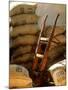 Coffee Beans in Burlap Bags in Warehouse-null-Mounted Photographic Print