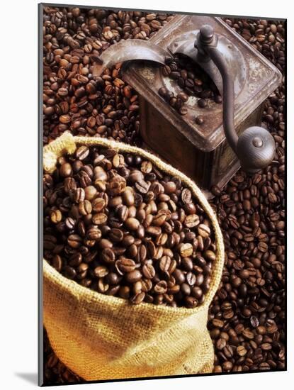 Coffee Beans in Sack and in Old Coffee Mill-Dieter Heinemann-Mounted Photographic Print