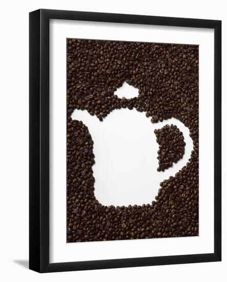 Coffee Beans in Shape of a Coffee Pot-null-Framed Premium Photographic Print