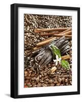 Coffee Beans, Vanilla Pods and Cinnamon Sticks-Karl Newedel-Framed Premium Photographic Print