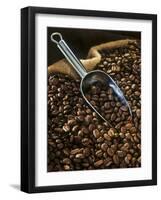 Coffee Beans with Metal Scoop in Sack-Vladimir Shulevsky-Framed Photographic Print