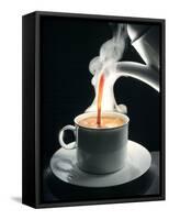 Coffee Being Poured into a Cup-J?rgen Klemme-Framed Stretched Canvas