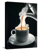 Coffee Being Poured into a Cup-J?rgen Klemme-Stretched Canvas