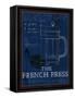 Coffee Blueprint I Indigo-Marco Fabiano-Framed Stretched Canvas