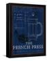 Coffee Blueprint I Indigo-Marco Fabiano-Framed Stretched Canvas