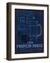 Coffee Blueprint I Indigo-Marco Fabiano-Framed Art Print