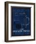 Coffee Blueprint I Indigo-Marco Fabiano-Framed Art Print