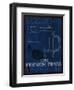 Coffee Blueprint I Indigo-Marco Fabiano-Framed Art Print