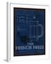 Coffee Blueprint I Indigo-Marco Fabiano-Framed Art Print