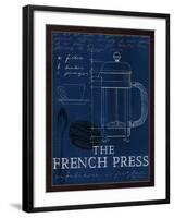 Coffee Blueprint I Indigo-Marco Fabiano-Framed Art Print