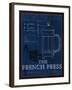 Coffee Blueprint I Indigo-Marco Fabiano-Framed Art Print