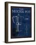 Coffee Blueprint II Indigo-Marco Fabiano-Framed Art Print