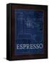 Coffee Blueprint IV Indigo-Marco Fabiano-Framed Stretched Canvas