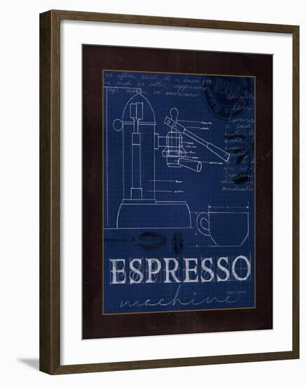 Coffee Blueprint IV Indigo-Marco Fabiano-Framed Art Print