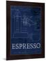 Coffee Blueprint IV Indigo-Marco Fabiano-Mounted Art Print